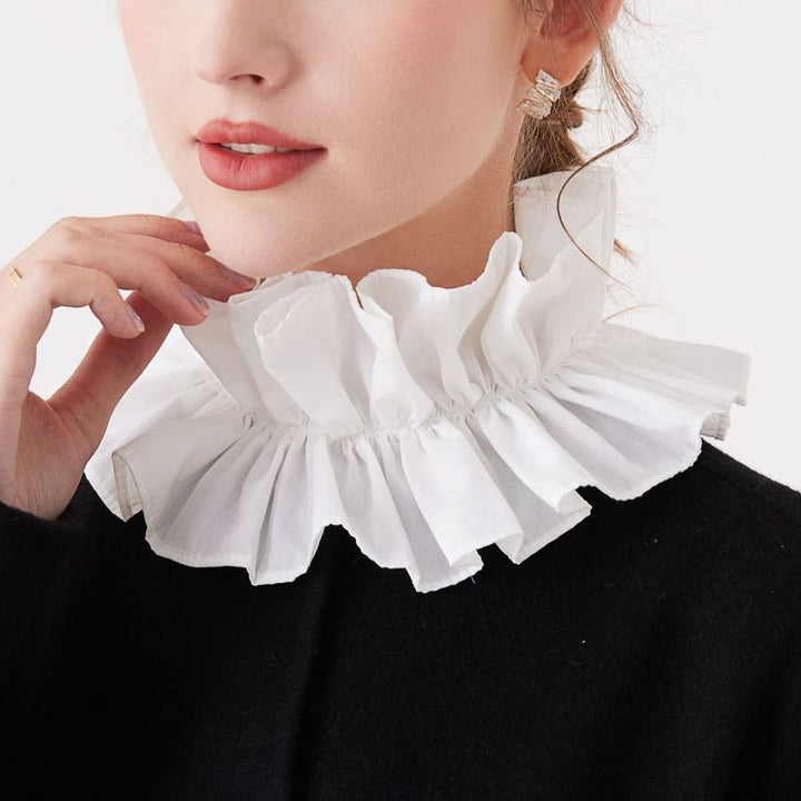 Camicia con colletto finto staccabile e plissettato