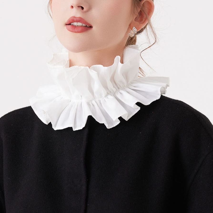 Camicia con colletto finto staccabile e plissettato - image 3