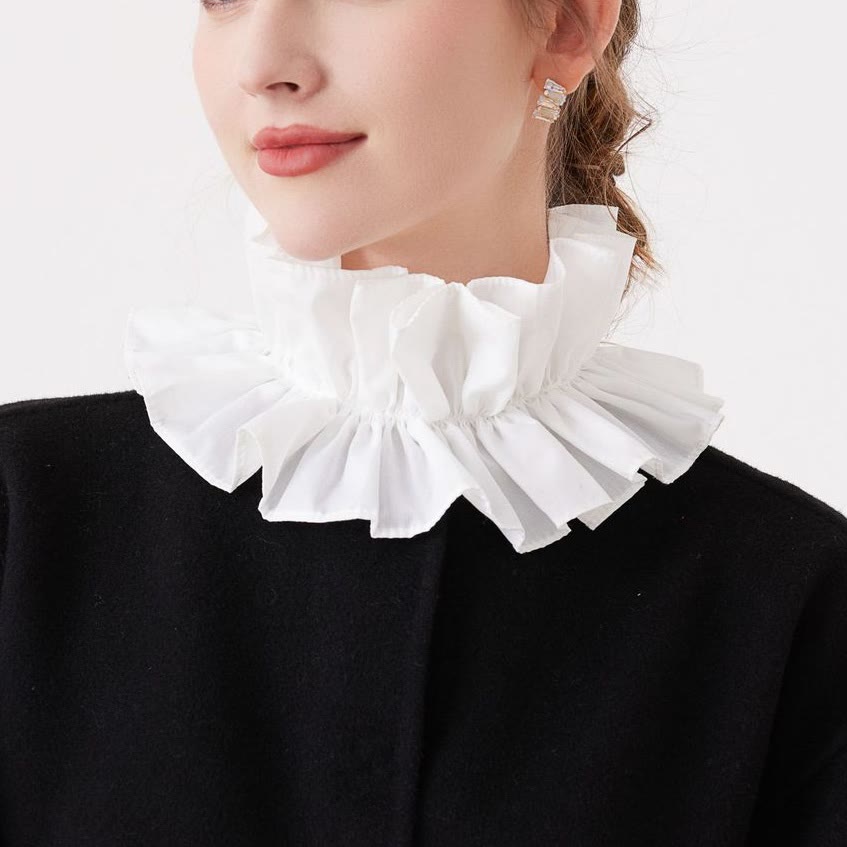 Camicia con colletto finto staccabile e plissettato - Bianco - Taglia unica - image 0