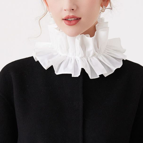 Camicia con colletto finto staccabile e plissettato