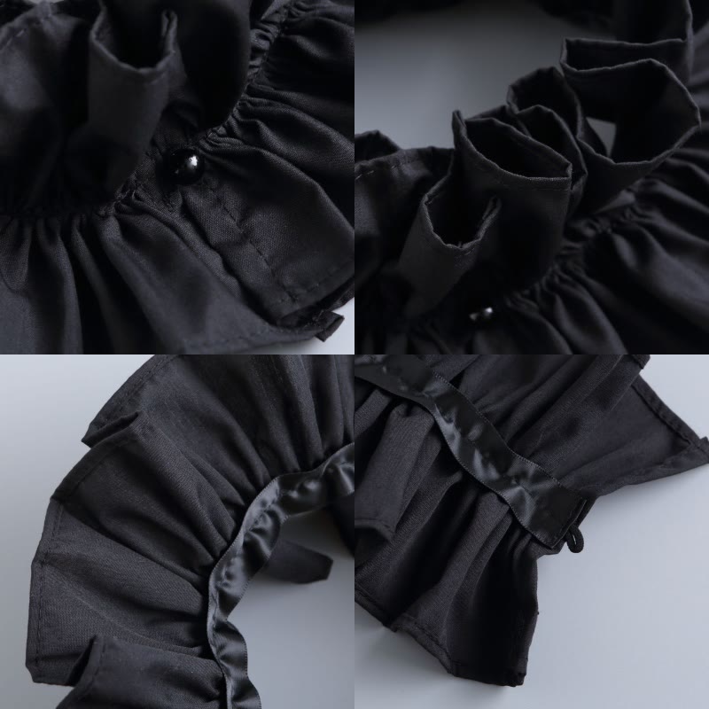 Camicia con colletto finto staccabile e plissettato - image 10