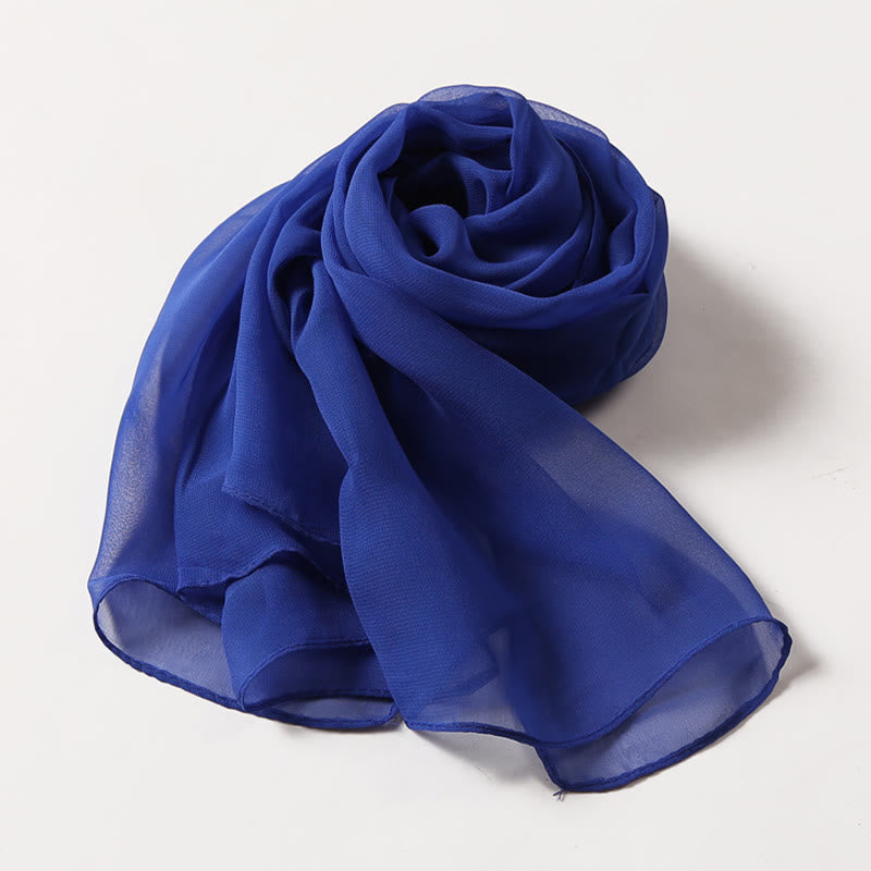 Sciarpa sottile in chiffon con protezione solare tinta unita estiva - image 24