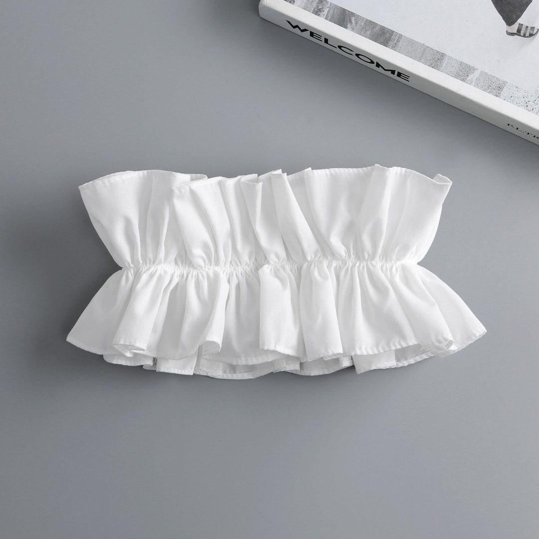Camicia con colletto finto staccabile e plissettato