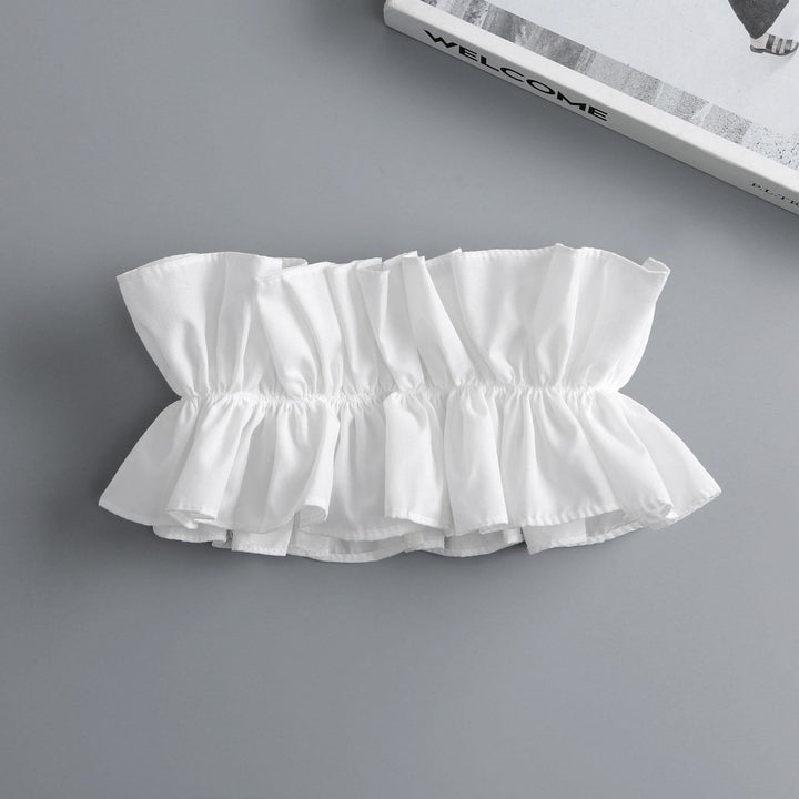 Camicia con colletto finto staccabile e plissettato