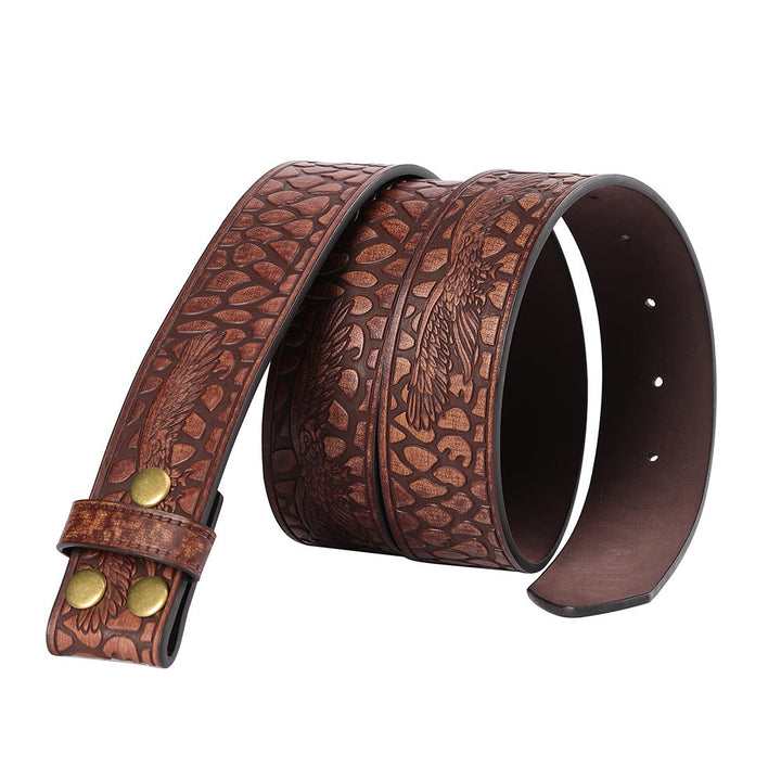 Cintura in pelle fai da te con motivo a coccodrillo vintage da uomo