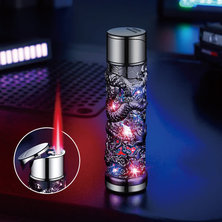Accendino a butano ricaricabile cilindrico a LED Dragon Creative - Nero - image 11