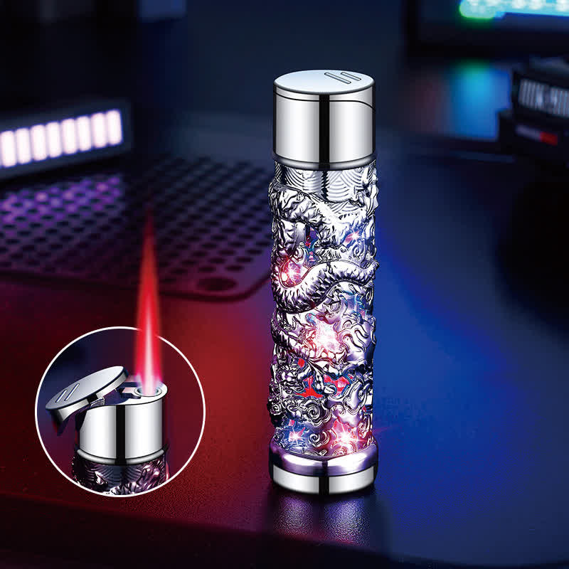 Accendino a butano ricaricabile cilindrico a LED Dragon Creative - Argento - image 14
