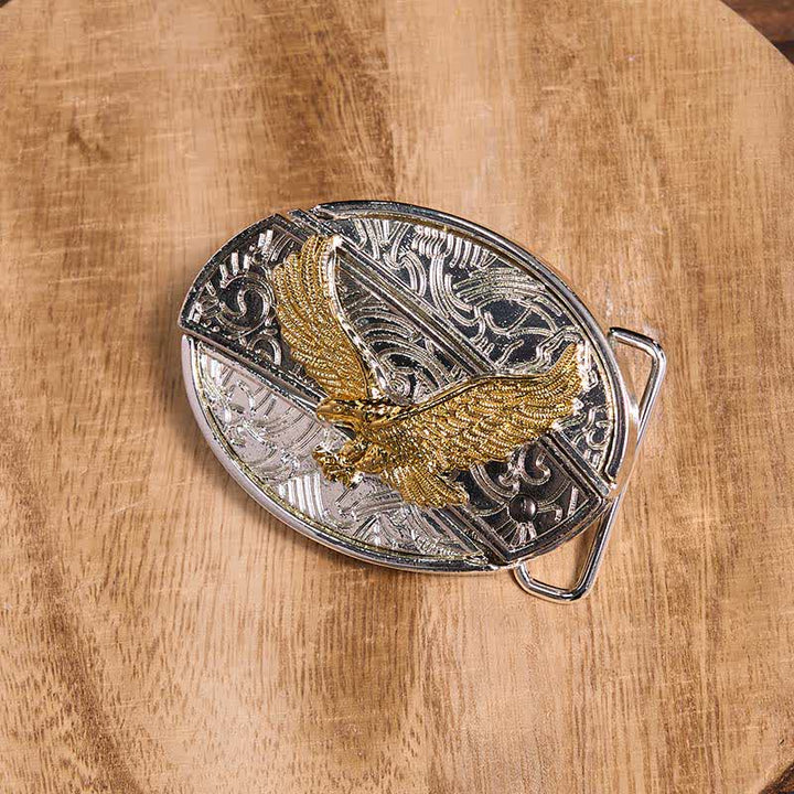 Set di ciondoli a forma di toro longhorn con fibbia per cintura fai da te in oro e argento con coltello nascosto - image 27