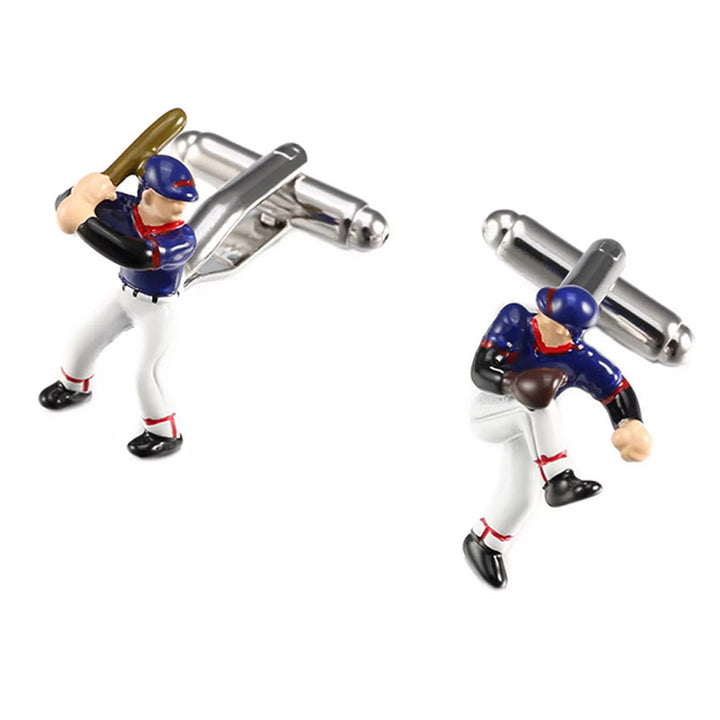 Set di gemelli da uomo con copri bottoni da baseball, 1 paio