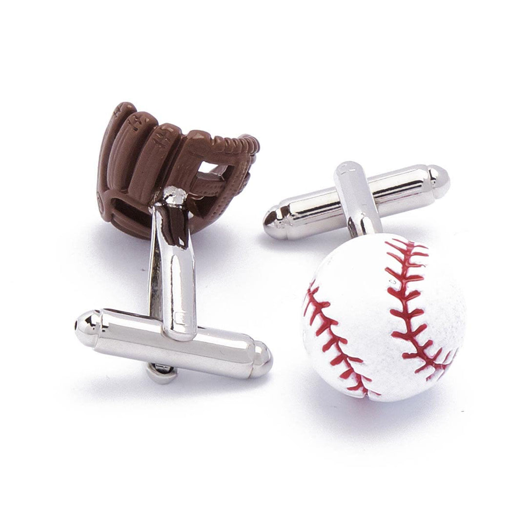 Set di 1 paio di guanti da baseball da uomo, copri bottoni e gemelli