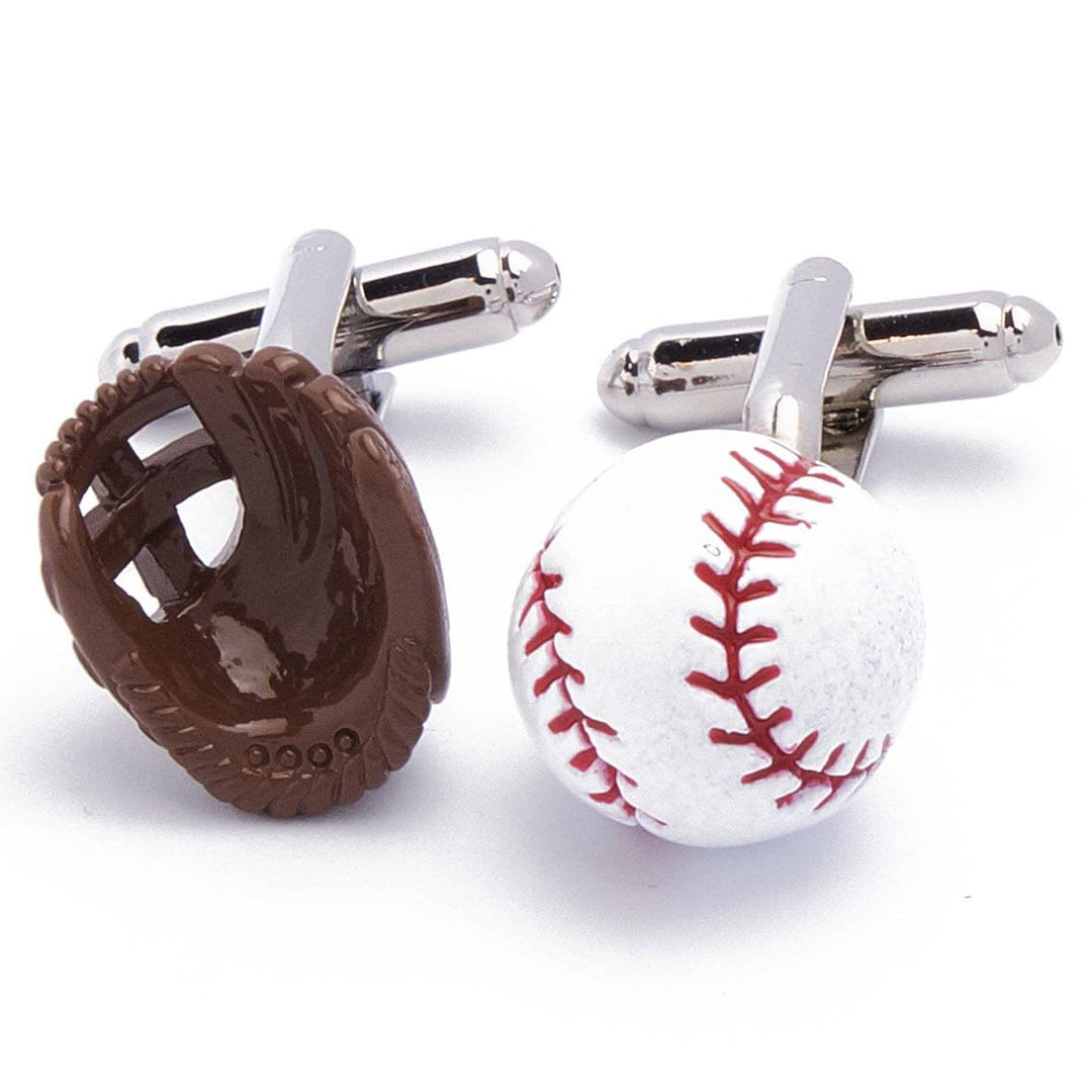 Set di 1 paio di guanti da baseball da uomo, copri bottoni e gemelli