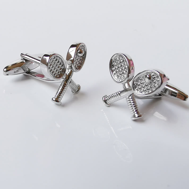 Set di gemelli da uomo con copribottoni Tennis Time