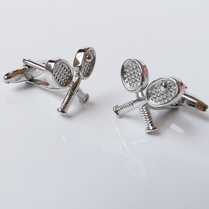 Set di gemelli da uomo con copribottoni Tennis Time
