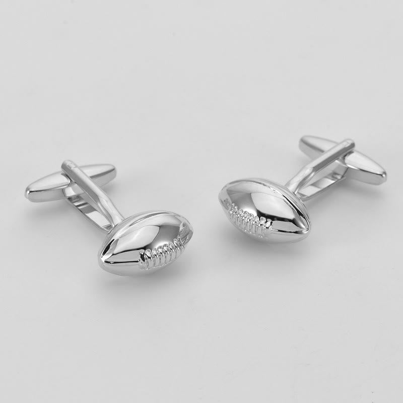 Set di gemelli da polso da uomo con copri bottoni Rugby Time