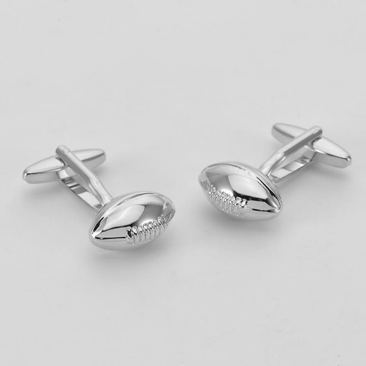 Set di gemelli da polso da uomo con copri bottoni Rugby Time