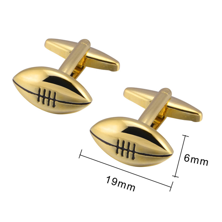 Set di gemelli da polso da uomo con copri bottoni Rugby Time