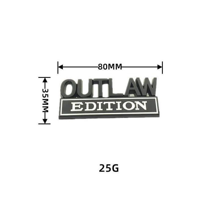 Distintivo per auto adesivo in metallo OUTLAW EDITION