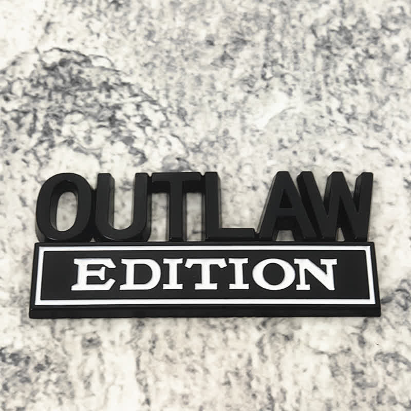 Distintivo per auto adesivo in metallo OUTLAW EDITION
