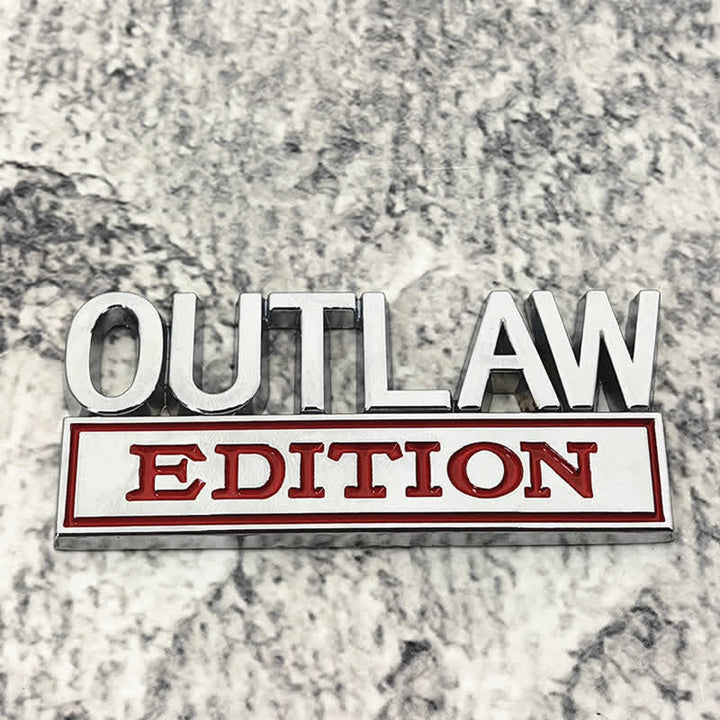 Distintivo per auto adesivo in metallo OUTLAW EDITION