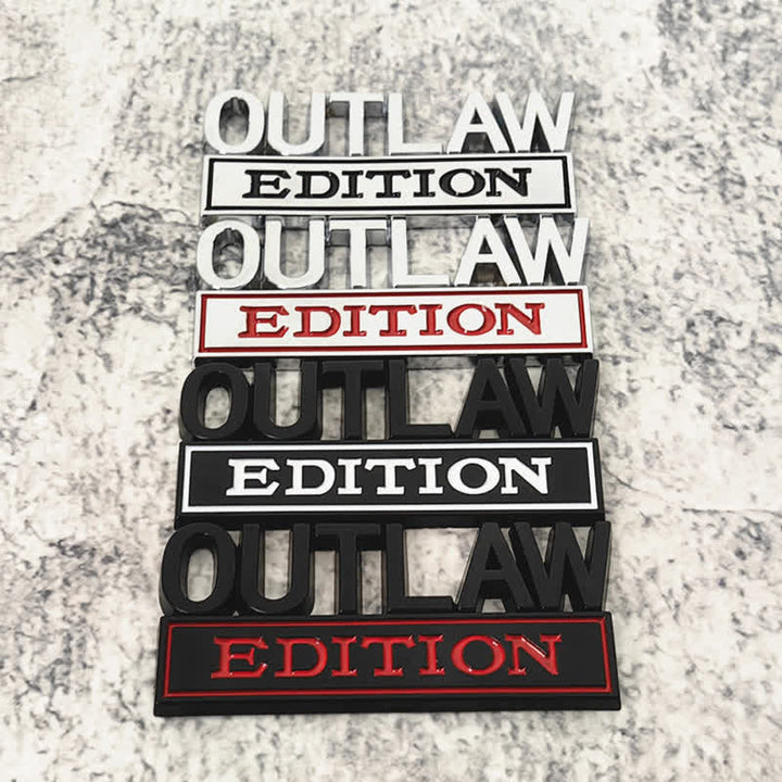 Distintivo per auto adesivo in metallo OUTLAW EDITION