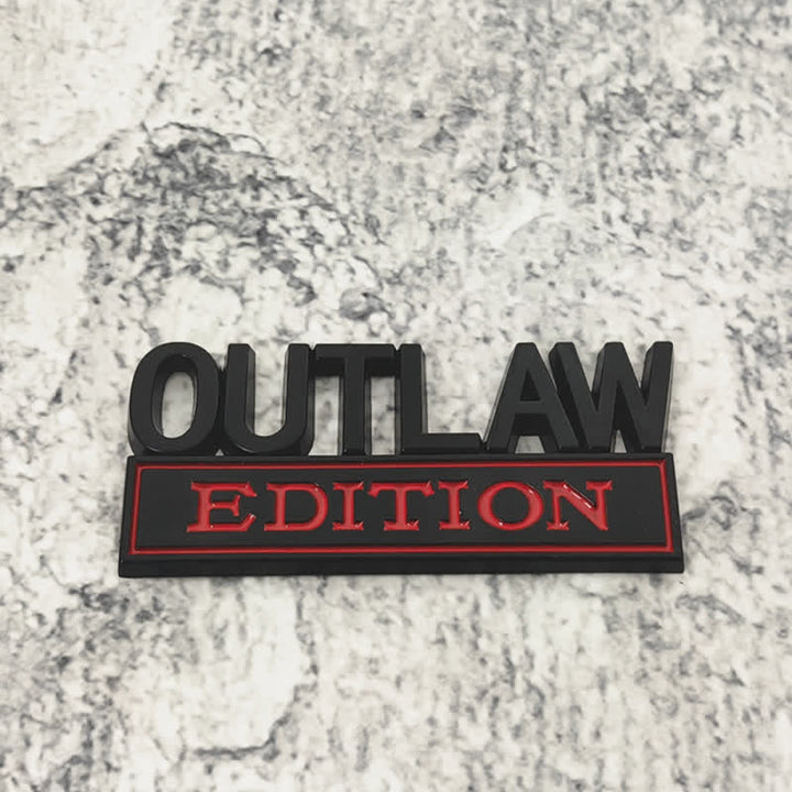 Distintivo per auto adesivo in metallo OUTLAW EDITION