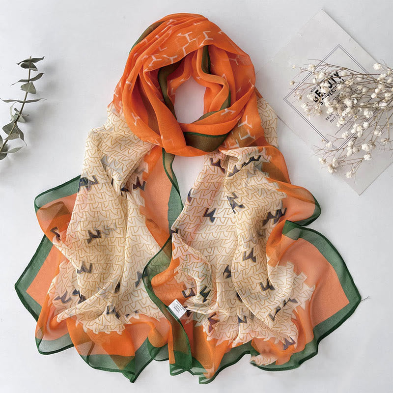 Sciarpa da spiaggia con protezione solare, motivo floreale in chiffon estivo morbido da donna
