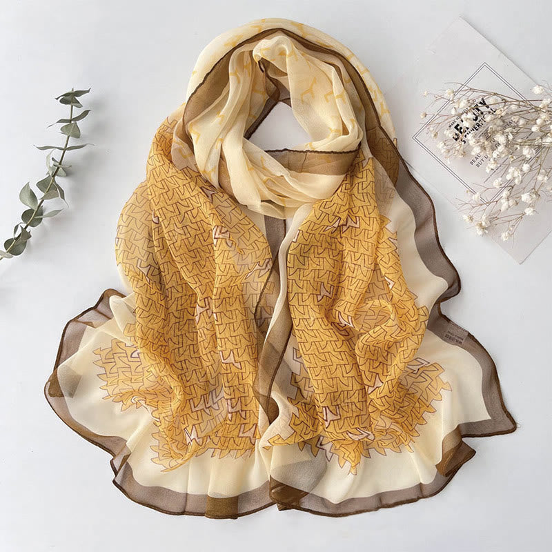 Sciarpa da spiaggia con protezione solare, motivo floreale in chiffon estivo morbido da donna