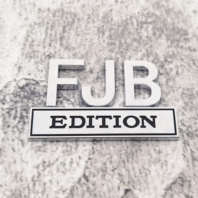 Distintivo per auto adesivo in metallo FJB EDITION - Argento e nero - image 1