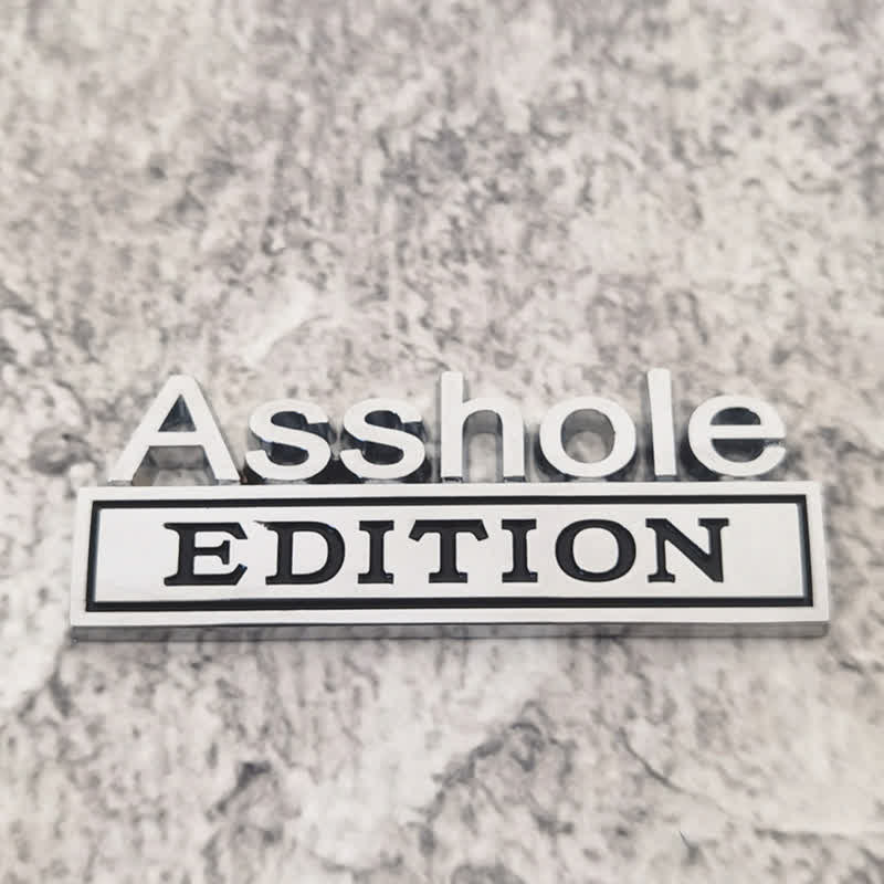 Adesivo in metallo per auto Asshole EDITION