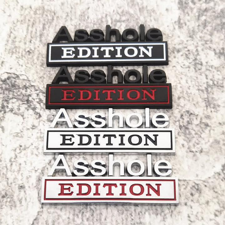 Adesivo in metallo per auto Asshole EDITION