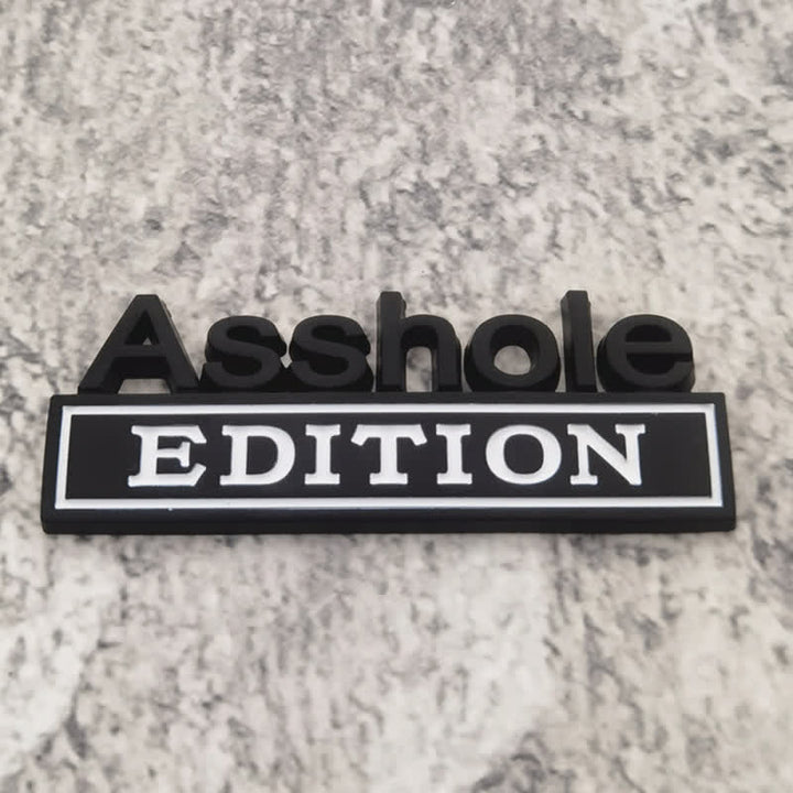 Adesivo in metallo per auto Asshole EDITION - Bianco e nero - image 4