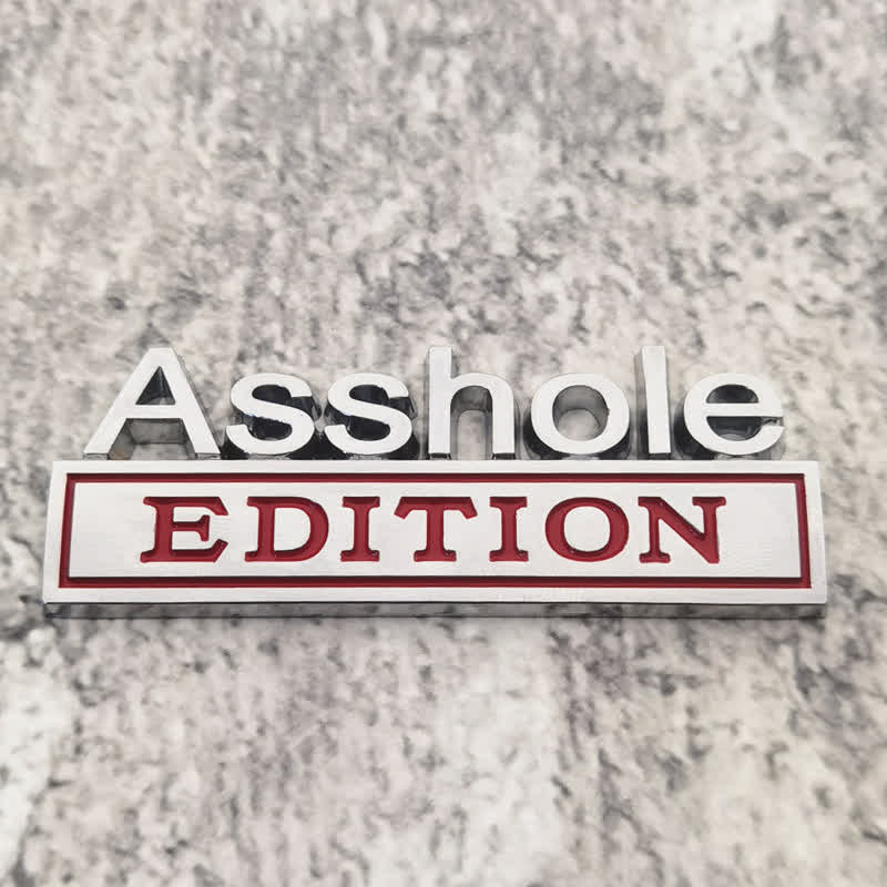 Adesivo in metallo per auto Asshole EDITION - Argento e rosso - image 3