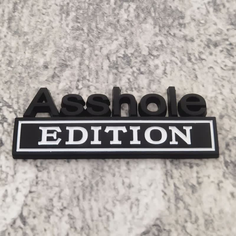 Adesivo in metallo per auto Asshole EDITION