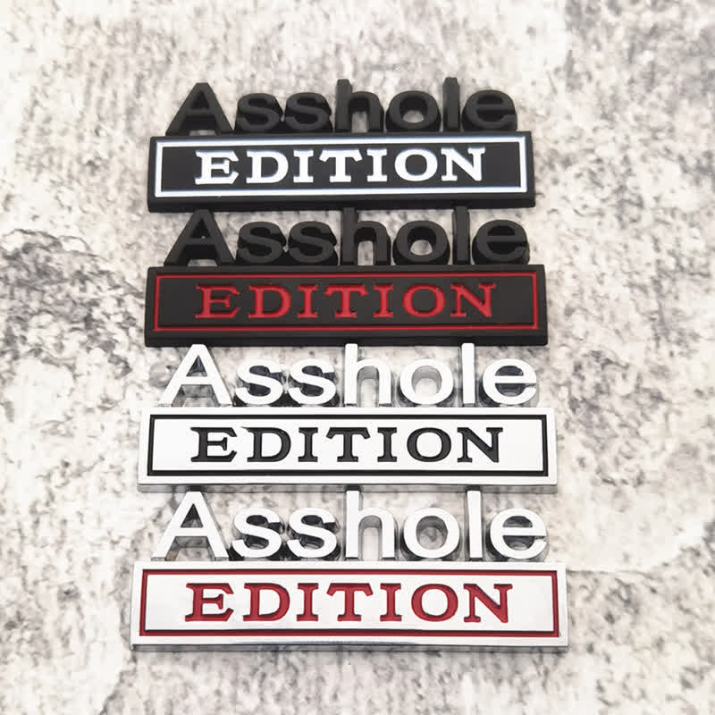 Adesivo in metallo per auto Asshole EDITION - image 0