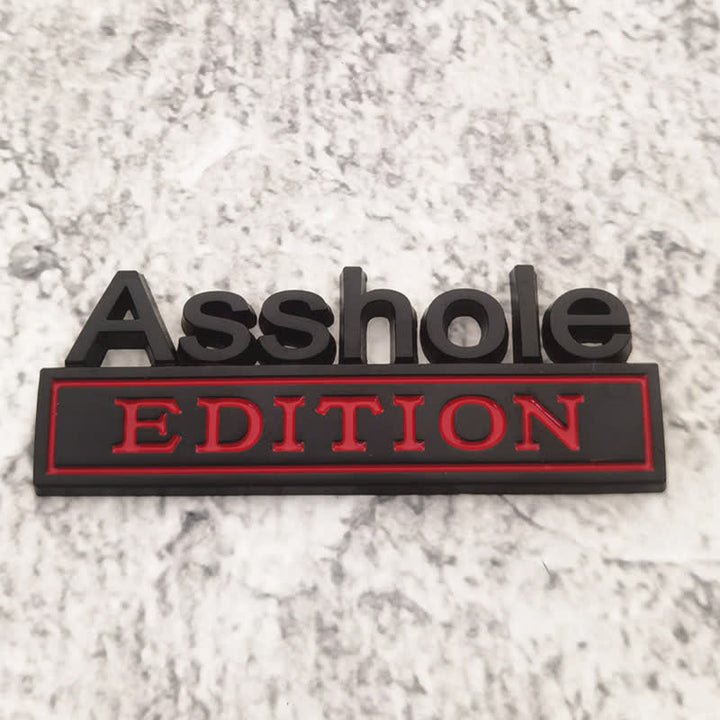Adesivo in metallo per auto Asshole EDITION