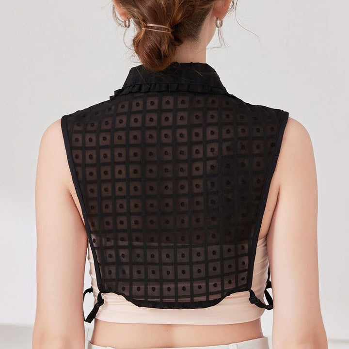 Camicetta mezza camicia staccabile con colletto finto a traliccio di petali