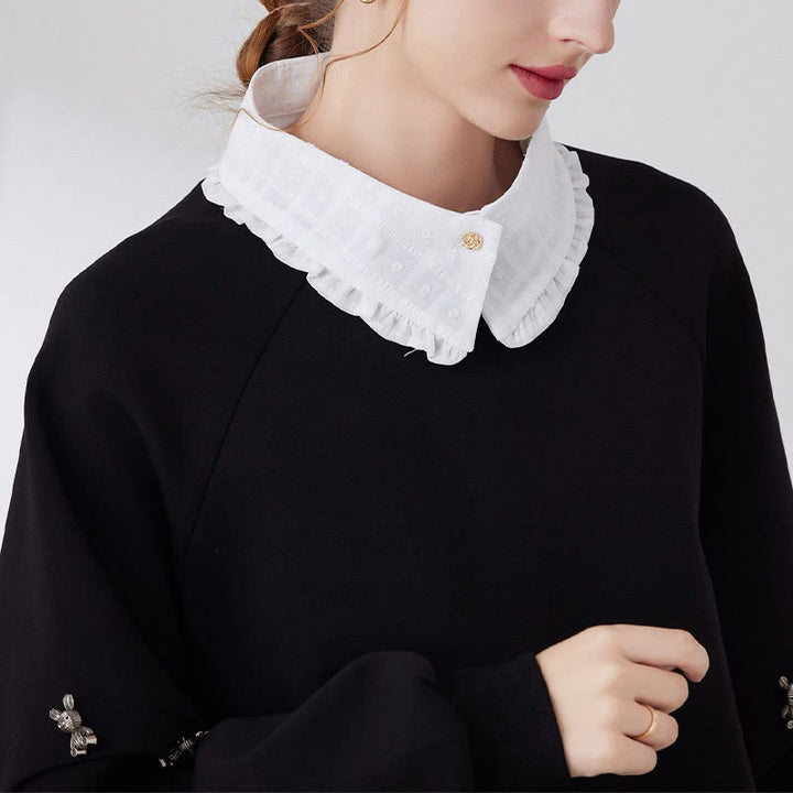 Camicetta mezza camicia staccabile con colletto finto a traliccio di petali