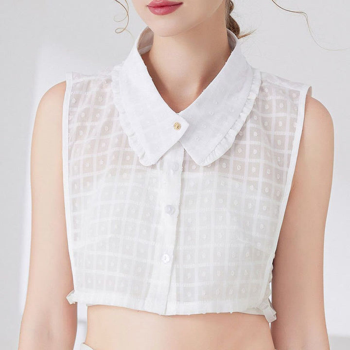Camicetta mezza camicia staccabile con colletto finto a traliccio di petali