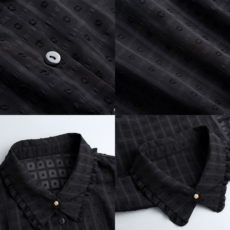 Camicetta mezza camicia staccabile con colletto finto a traliccio di petali
