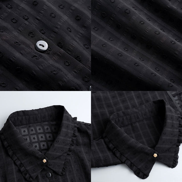 Camicetta mezza camicia staccabile con colletto finto a traliccio di petali - image 13
