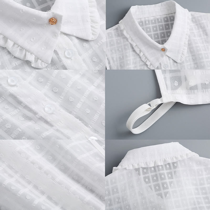 Camicetta mezza camicia staccabile con colletto finto a traliccio di petali - image 12