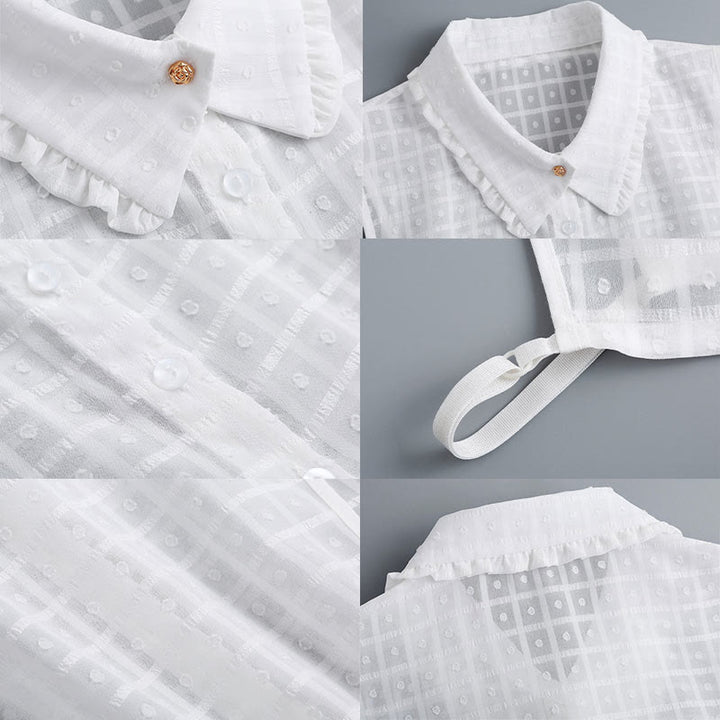 Camicetta mezza camicia staccabile con colletto finto a traliccio di petali - image 12