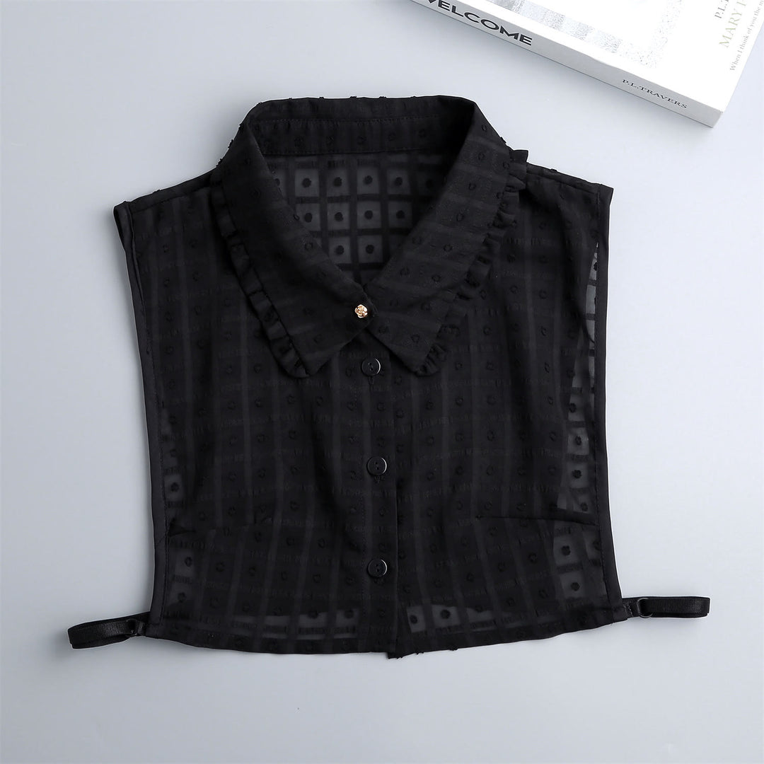 Camicetta mezza camicia staccabile con colletto finto a traliccio di petali