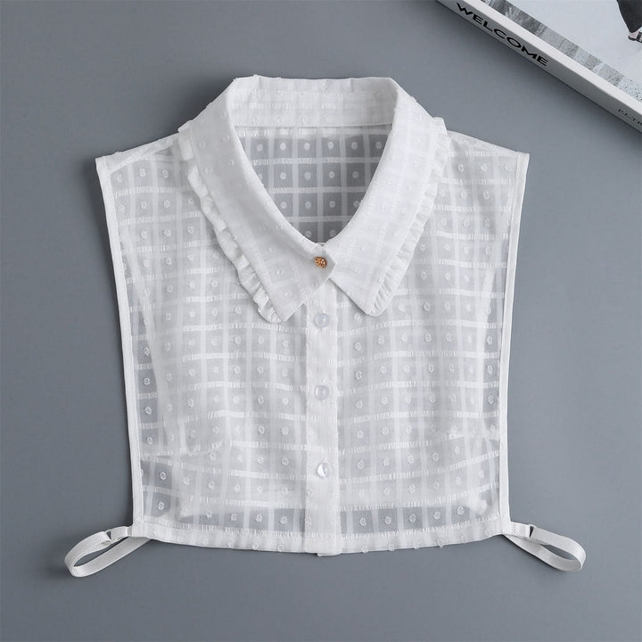 Camicetta mezza camicia staccabile con colletto finto a traliccio di petali - image 15