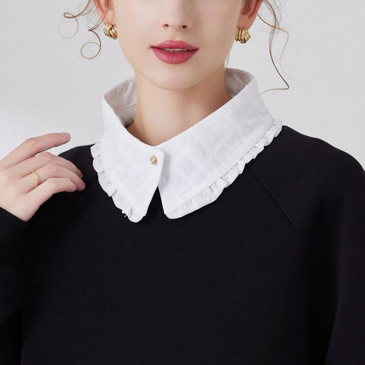 Camicetta mezza camicia staccabile con colletto finto a traliccio di petali - Bianco - Taglia unica - image 0