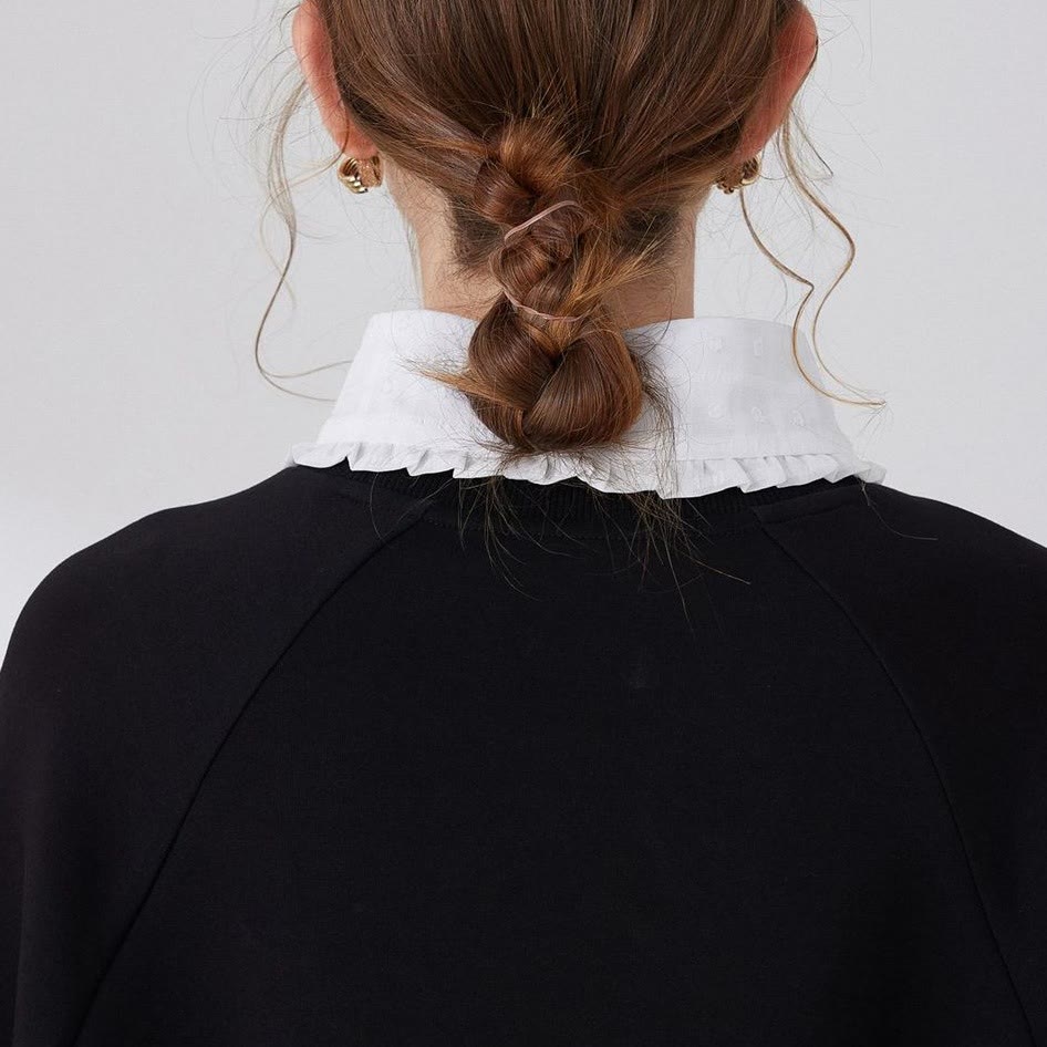 Camicetta mezza camicia staccabile con colletto finto a traliccio di petali