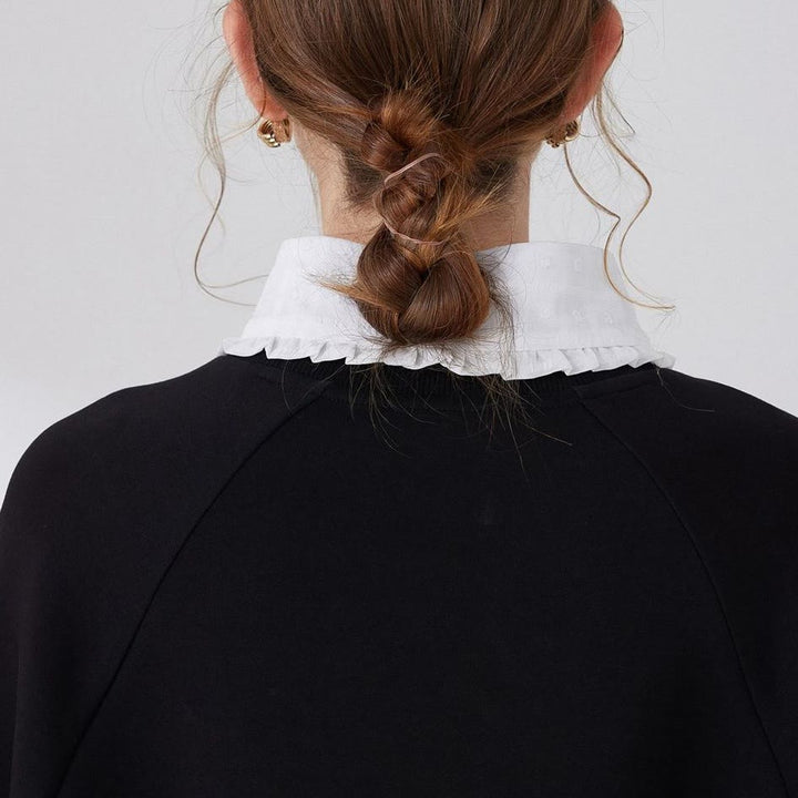 Camicetta mezza camicia staccabile con colletto finto a traliccio di petali