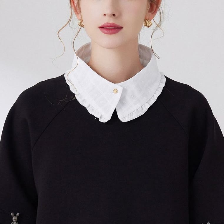 Camicetta mezza camicia staccabile con colletto finto a traliccio di petali
