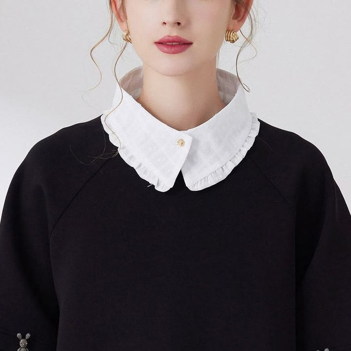 Camicetta mezza camicia staccabile con colletto finto a traliccio di petali