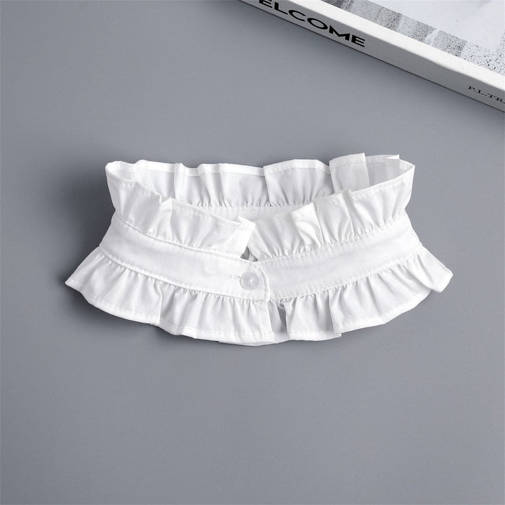 Camicia bianca con colletto plissettato e bottone staccabile con colletto finto